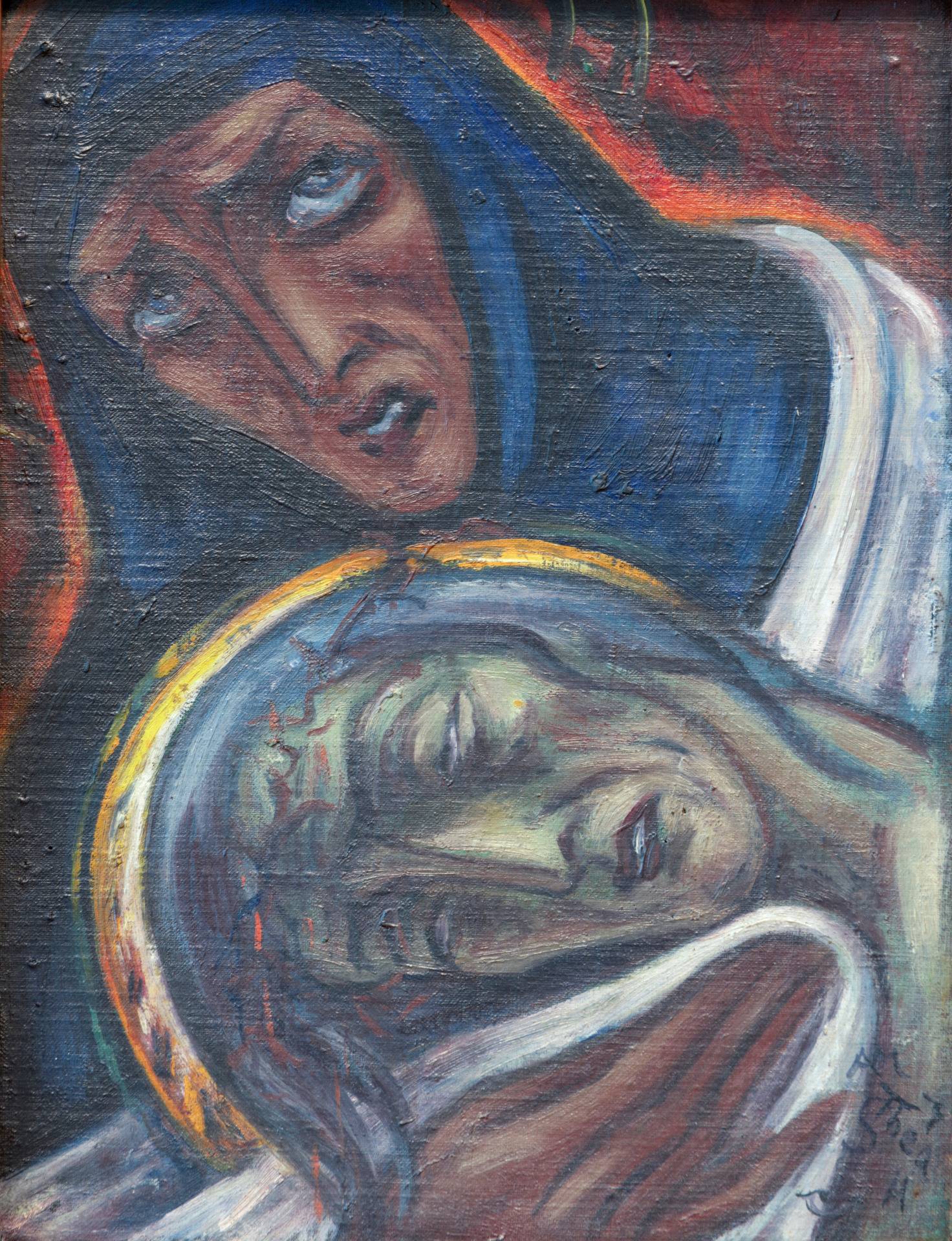 Thea Schleusner, 1933, Pieta, Öl